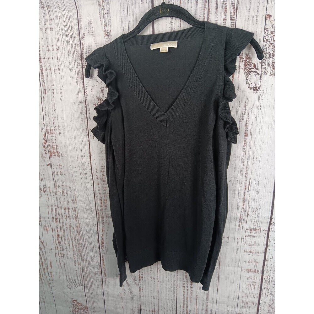 Michael Kors Blouse Woman's X-Small Long Sleeve Cold Shoulder